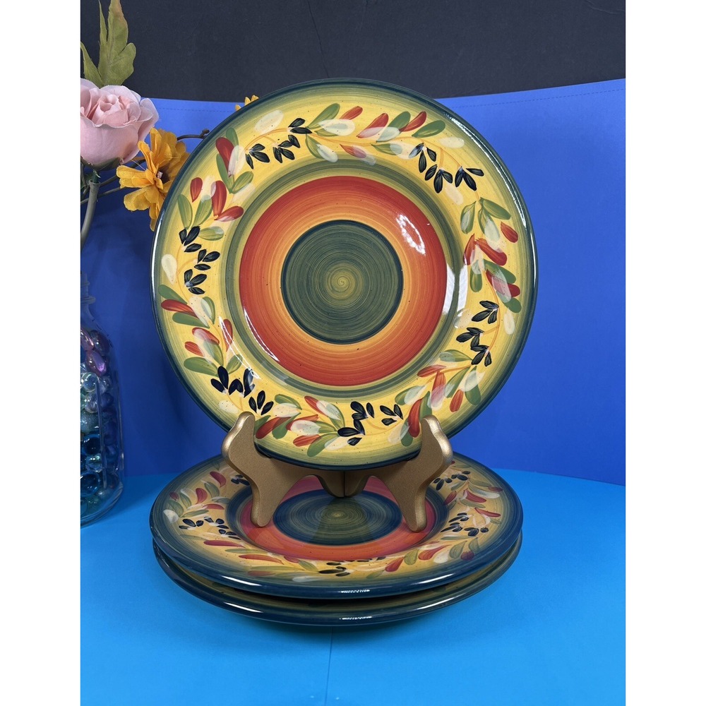 Tabletops Gallery La Province (Set Of 3 Salad‎ Plates) Hand Painted 8.5"Diameter
